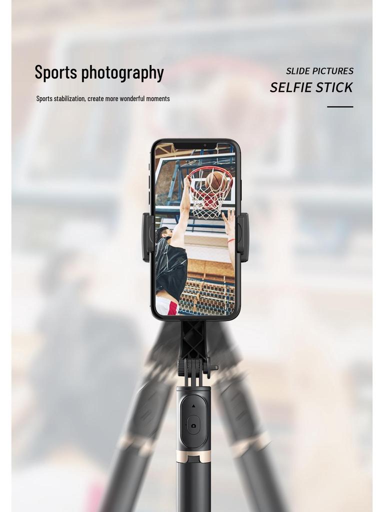 Q08 Bluetooth Selfie Stick: Anti-shake Gimbal, Mini Phone Holder, Desktop Tripod