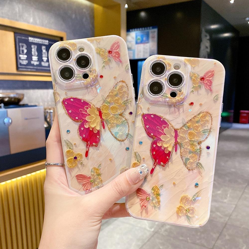 Для iPhone 15 Pro Max 14Plus 13promax 11 Модный красочный чехол с рисунком бабочки для iPhone 15 Plus 14 13 12 Pro Max Мягкий силиконовый чехол TPU