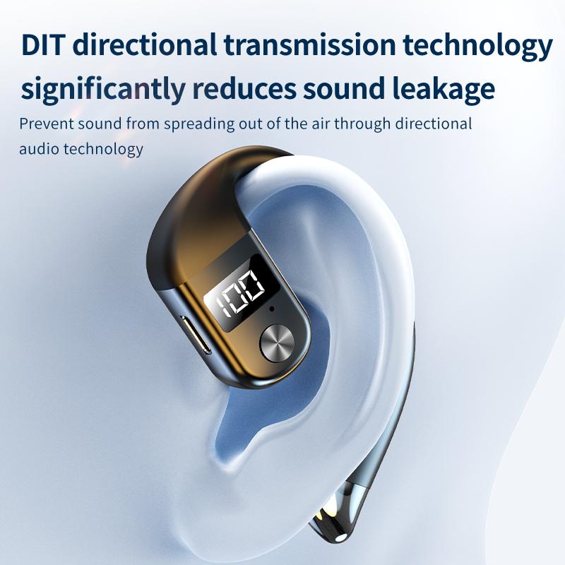 Мини Bluetooth 5.4 Наушник Одинарный Ушной Крючок Бизнес Наушник Светодиодный Дисплей Hi-Fi Стерео Шумоподавление Спорт Водонепроницаемая Гарнитура