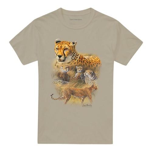 Wild Wings Unisex Adult Wildlife Cheetahs T-Shirt