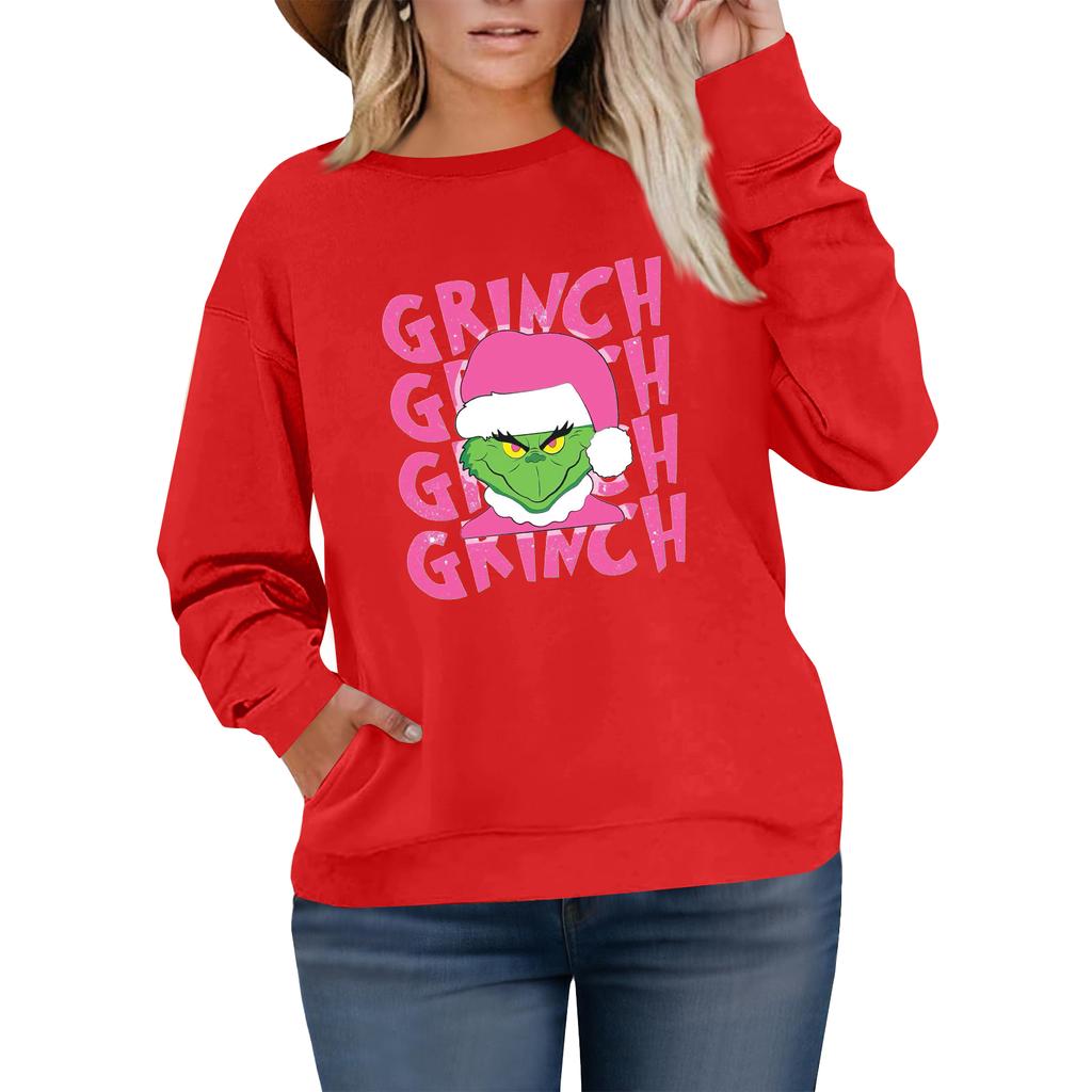 Women's Fashionable Casual Plus-Size Long Sleeve Pullover Printed Sweatshirt