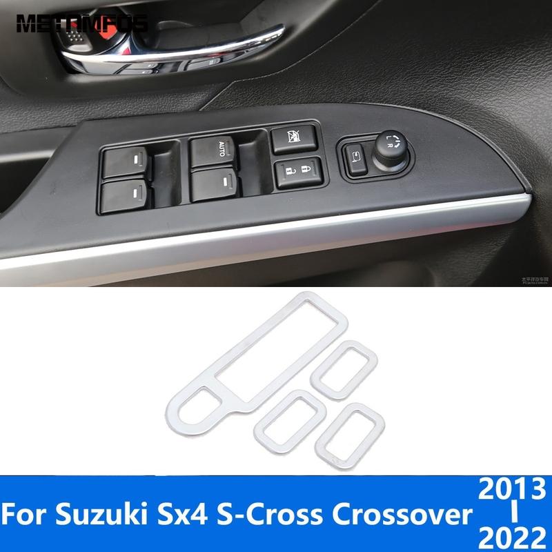 Для Suzuki Sx4 S-Cross Crossover 2013- Матовая Накладка на Кнопку Стеклоподъемника, Декоративная Накладка на Рамку Ручки Двери Салона, Автомобильные Аксессуары