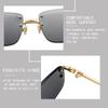 High Quality Cut Edge Rectangular Sunglasses Rimless Gradient Lens Shades  for Women & Men