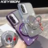 KEYSION Роскошный блестящий магнитный чехол с драгоценностями для телефона Samsung Galaxy A56 5G A36 A26 A16, чехол-подставка с зеркалом для макияжа, противоударный чехол