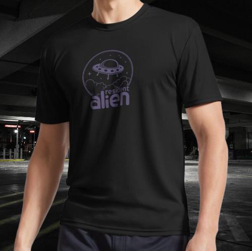 Resident Alien UFO Active T-Shirt Funny Size Mode American T-shirt