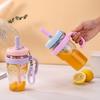 Бутылка для воды модная пластиковый стакан летний офисный с ручкой кофейная чашка на открытом воздухе портативный студенческий с веревкой соломинкой сопровождающая чашка