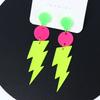 Foreign Trade Lightning Earrings Earrings Fluorescent Color Design Sense Contrast Color Personality Acrylic Earrings Earrings Women