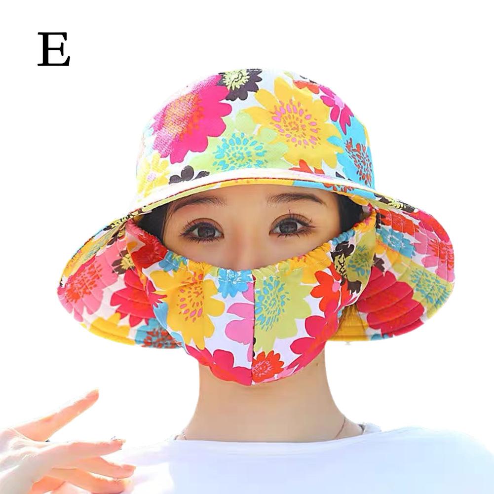 Летняя уличная шляпа с цветочным узором и защитой от ультрафиолета, модная пылезащитная шляпа, защитная шея, рыболовная шляпа, кепка для сбора чая