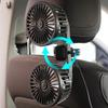 Portable USB Automotive Fan 360 Degree Rotatable Dual Head Electric Air Conditioner Seat Fan for Home Office 3 Speed Options