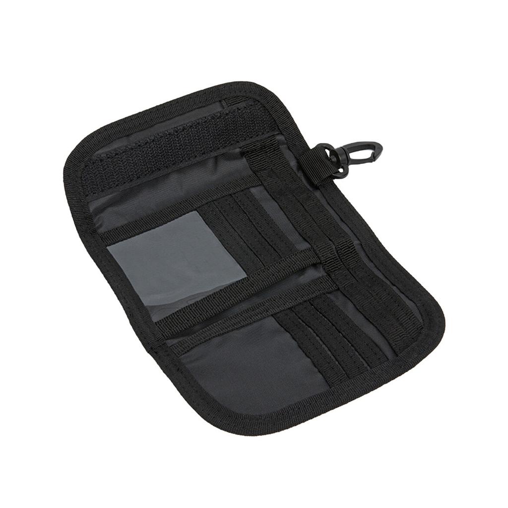 Black Three Fold Wallet Multiple Card Slots Nylon Outdoor Sport ID Holder Slim Pocket Hanging Pouches