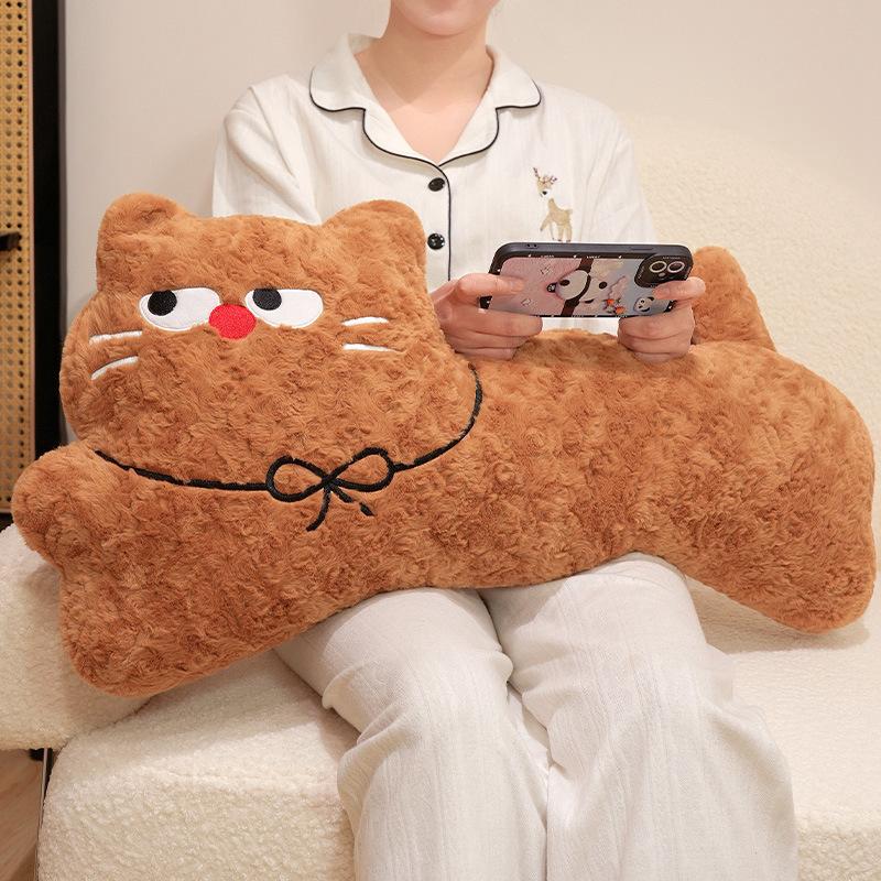 Мультяшный котенок длинная подушка изогнутая подушка детская кровать кошка декоративная подушка кукла съемный и моющийся валик