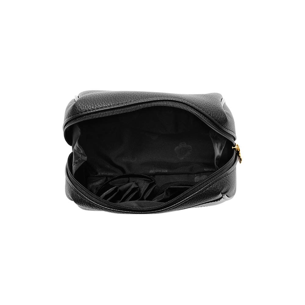 MARY QUANT Shrink Daisy Patch Oval Pouch H10 x W15 x D8cm Black