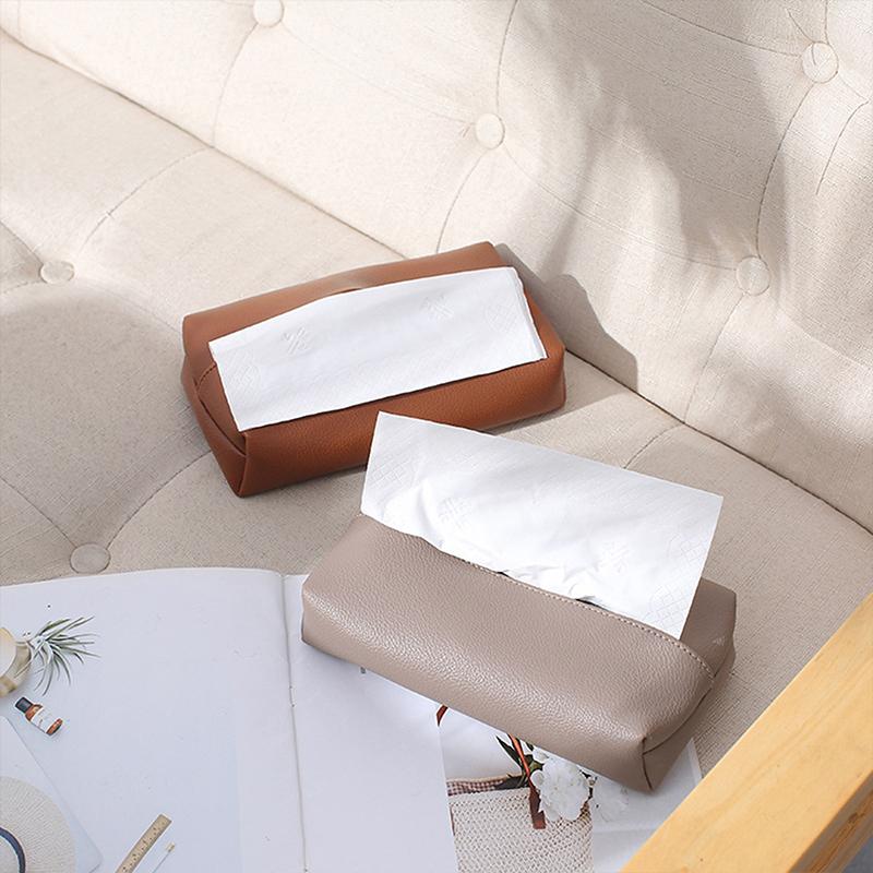 Tissue Box Light Luxury Living Room Creative Nordic Ins Wind Rectangular Storage Car PU Leather Pumping Paper Box