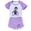 5245 Детский Девочки POP Rumi Zoey Mira Принт Футболка Шорты Спорт Спортивный Костюм Комплект Одежды