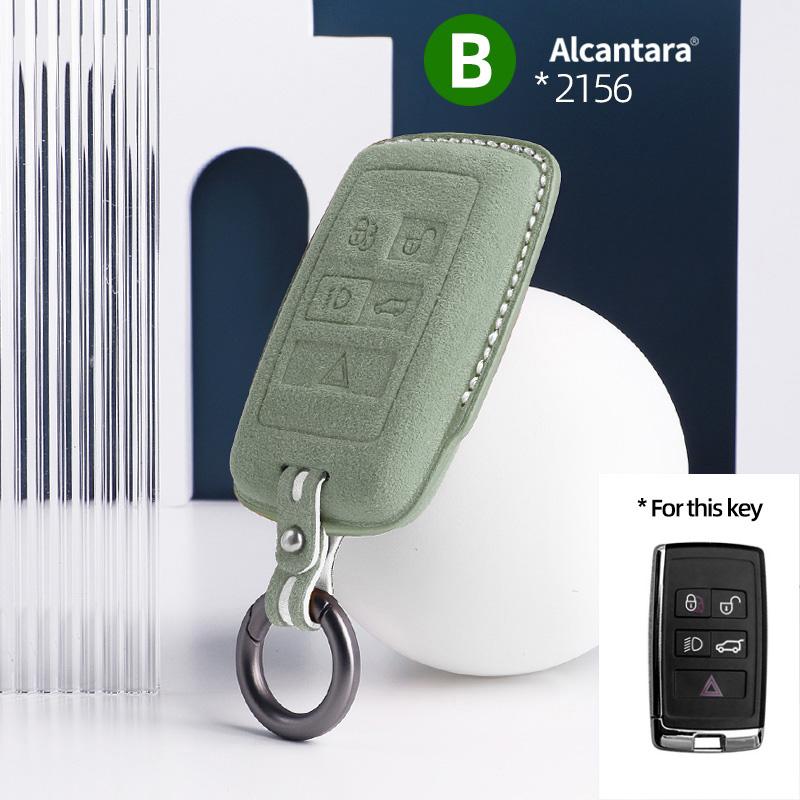 Suede Car Key Case Holder Keychain for Land Rover Range Rover Discovery 5 Sport 2018 2019 for Jaguar XEL E-PACE 2019 Accessories