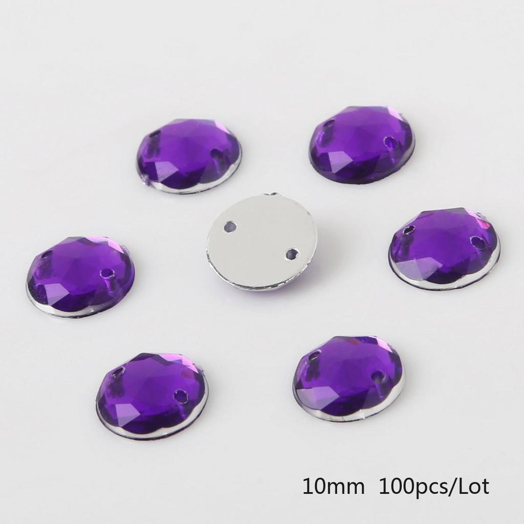 8/10/12mm Sewing Flatback Rhinestones Round Acrylic Beads Sew On Strass Crystal Stones For DIY Craft Scrapbook Decoration
