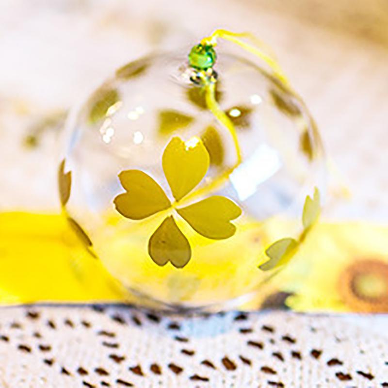 1PC Japanese Wind Bell Japan Wind Chimes Handmade Glass Home Decors Spa Kitchen Office Decor Sakura Cherry Blossom Pattern