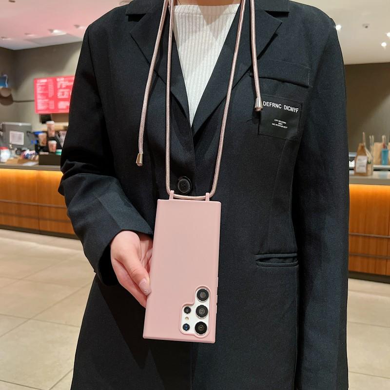 Чехол-шнурок для Samsung Galaxy S25 Ultra S24 S23 S22 Ultra S21 Plus S20 FE A16 A36 A56 A55 A35 A53 A54 A34 A14 Candy противоударный чехол-ремешок через плечо