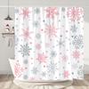 Christmas Colourful Snowflake Shower Curtain Christmas Gift Modern Simple Home Bath Curtains Polyester Bathroom Decor With Hooks