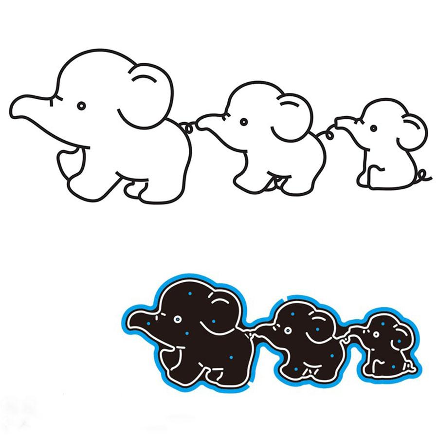 2pcs/set Elephants And Horse Die Cuts For Card Making, Cutting Dies, Metal Die Cutting Mold, Scrapbooking Dies, Etched Embossing Stencil For Crafts