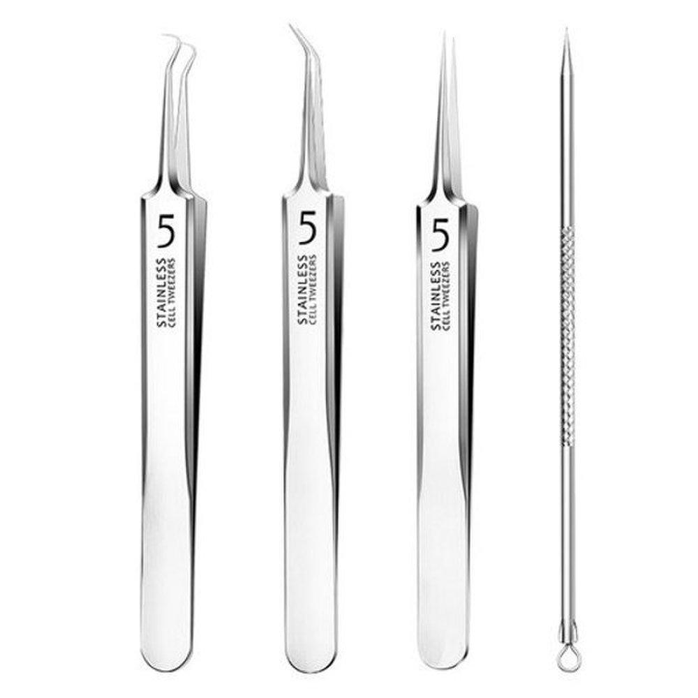 Набор для удаления вросших волос, 4 предмета Руки, ноги, брови, выщипывание, пинцет, экстрактор, точность