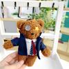 Брелок-подвеска в виде плюшевого медведя с ремешком, мягкий хлопковый брелок для ключей с чучелом животного для поделок своими руками, украшения для рюкзака автомобиля