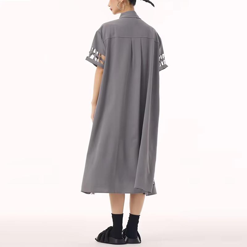 Xitao Платье с короткими рукавами из ажурной ткани в стиле пэчворк GYX1621