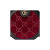 Gucci Круглая сумка через плечо GG из бархата бордового цвета с отделкой из черной кожи, золотая фурнитура, для женщин, на каждый день