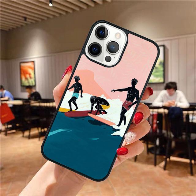 Пляж Surfinga Чехол для телефона с доской для серфинга и волной Для iPhone 17 Air 16 15 14 Plus apple 16 11 12 13 Pro Max coque