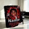 Custom Name Personalized Michael Jackson Print Blanket, Home Decor, Bedroom, Sofa, Camping, Couch, Gifts for Birthday Christmas