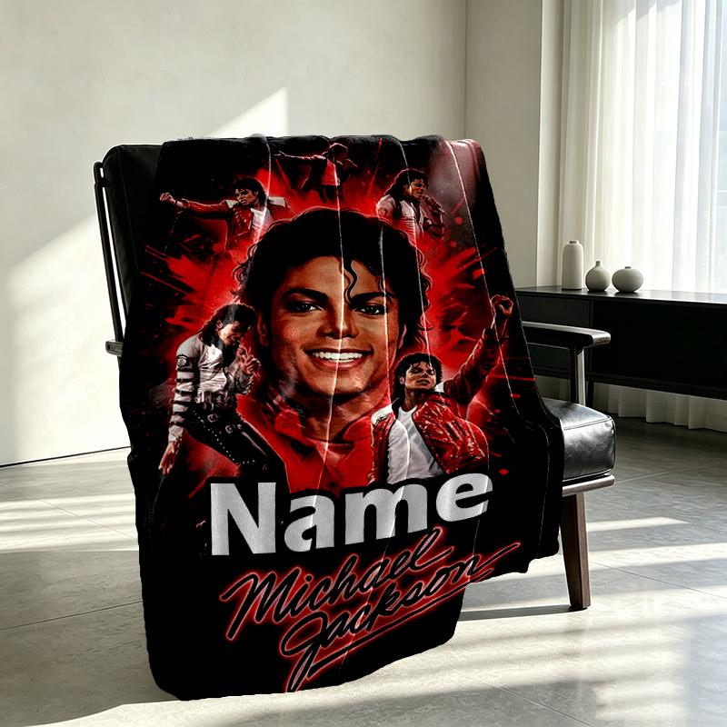 Custom Name Personalized Michael Jackson Print Blanket, Home Decor, Bedroom, Sofa, Camping, Couch, Gifts for Birthday Christmas