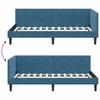 Corner Bed Frame with Headboard Blue 100 cm x 200 cm Velvet