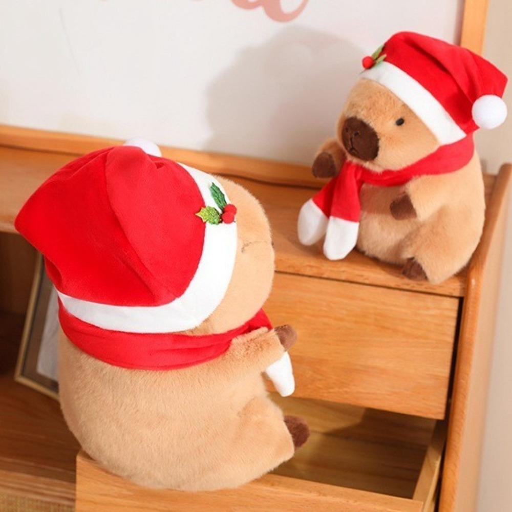 Фестиваль Рождество Капибара плюшевая кукла нарядная Капибара пушистая кукла домашний декор