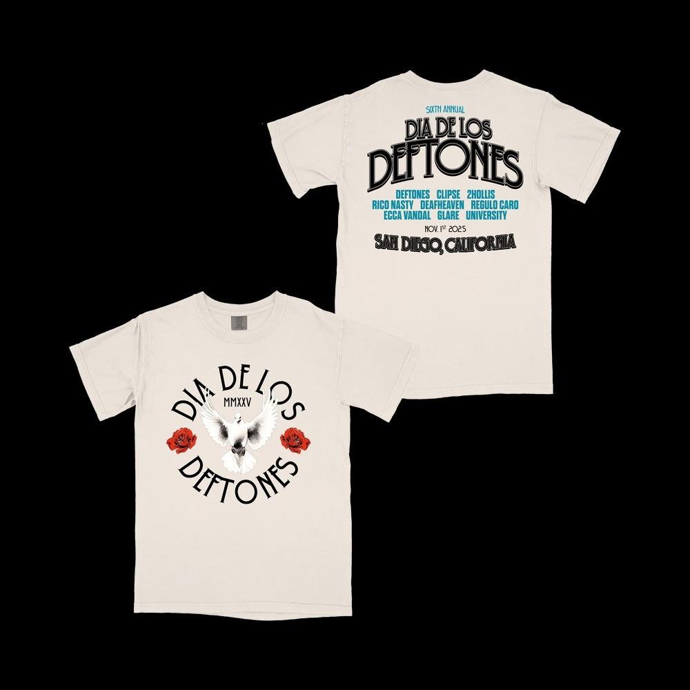 Футболка Deftones Dia de Los с изображением линии голубей Размер S-5XL Бренд Comfort Colors Унисекс