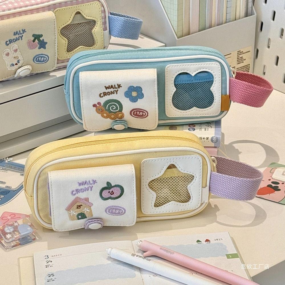 Large Capacity Pencil Case Star Picnic Series Stationery Bag Stationery Organizer School Office