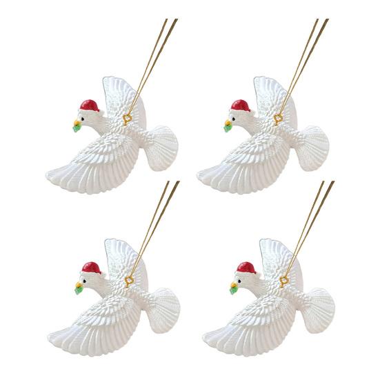 Мирное украшение в виде летящего белого голубя из смолы, реалистичная подвесная птица для рождественской елки, праздничный домашний декор