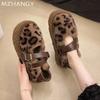 Women Fur Leopard Cotton Shoes Flats Shallow Casual Shoes Woman 2025 Trend Fashion New Snow Boots Winter Cozy Mujer Snow Botas