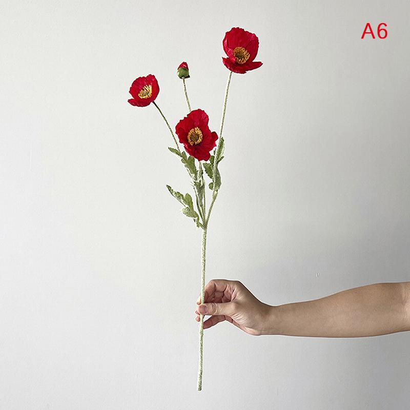 Высококачественные красивые искусственные цветы мака из шелка для дома
