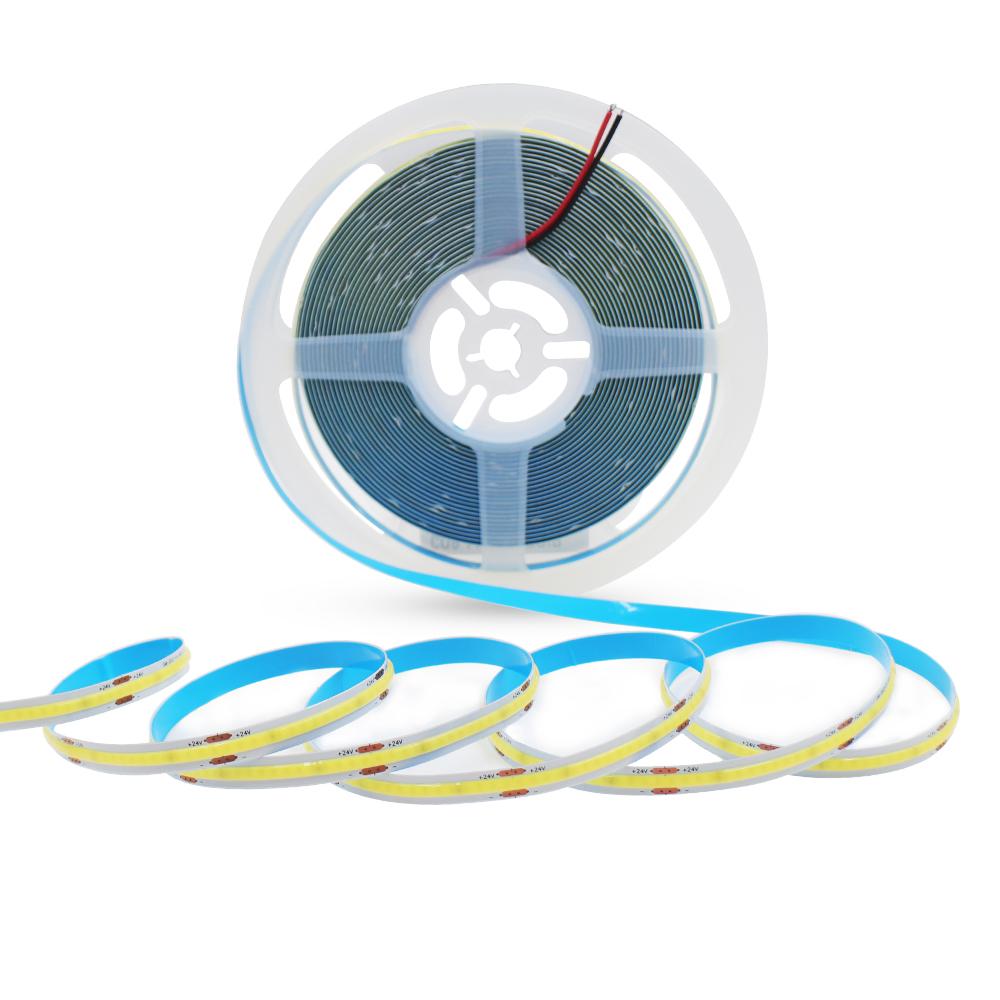 Светодиодная лента COB 12 В 24 В, 320 светодиодов/м, гибкая лента высокой плотности, 8 мм, FOB, лента, 5 м, 10 м, RA90, теплая природа, холодная белая линейная лента