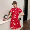 Women's Retro Festive Chinese Style Dress Loose Design Beautiful Cheongsam