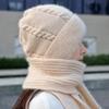 1Pc Integrated Ear Protection Windproof Cap and Scarf Knitting Thickening Hat Winter Pullover Hat Scarf