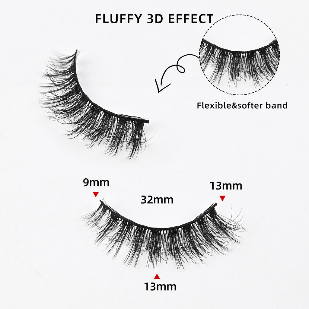 10 Pairs of Thick False Eyelashes Three-dimensional Curled Fluffy Horn-shaped Cat Eyelashes 2026