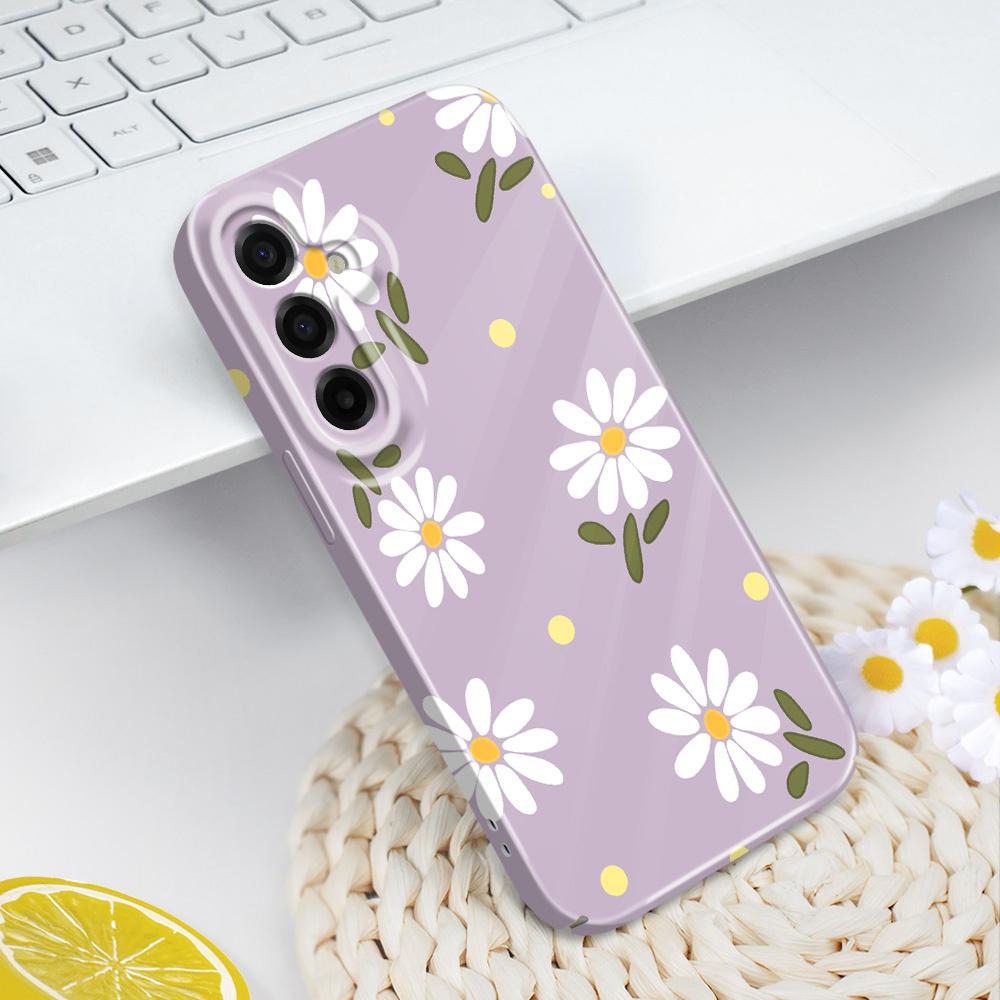 Чехол для телефона 'Падающие маргаритки' для Samsung Galaxy A57 A37 A17 A56 A36 A26 A16 A06 A55 A35 A25 A15 A05 4G 5G Пленка Жесткая Крышка