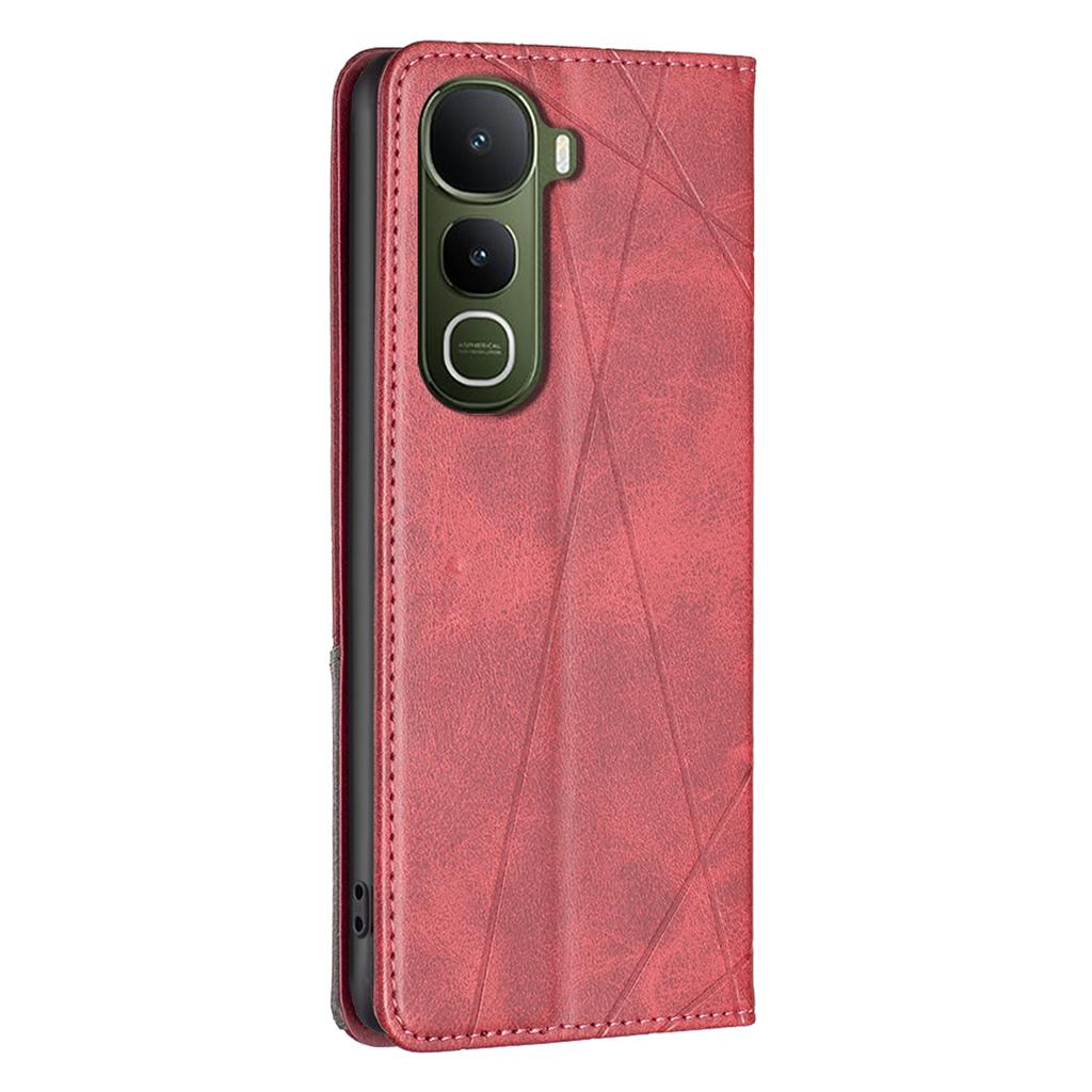 For vivo Y400 5G Case Card Slots Geometry Imprint Leather Phone Cover