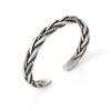 Geometric Vintage Woven Silver Color Men Simple Bangles Opening Bracelets Fashion Jewelry Twisted