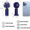 Portable USB Rechargeable Handheld Fan with LED Display