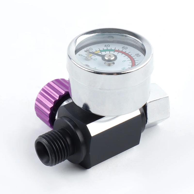 Adjustable Air Pressure Regulator Spray Pneumatic Gun Air Regulator Gauge, G1/4 Universal Interface, for Auto Paint Refinishing
