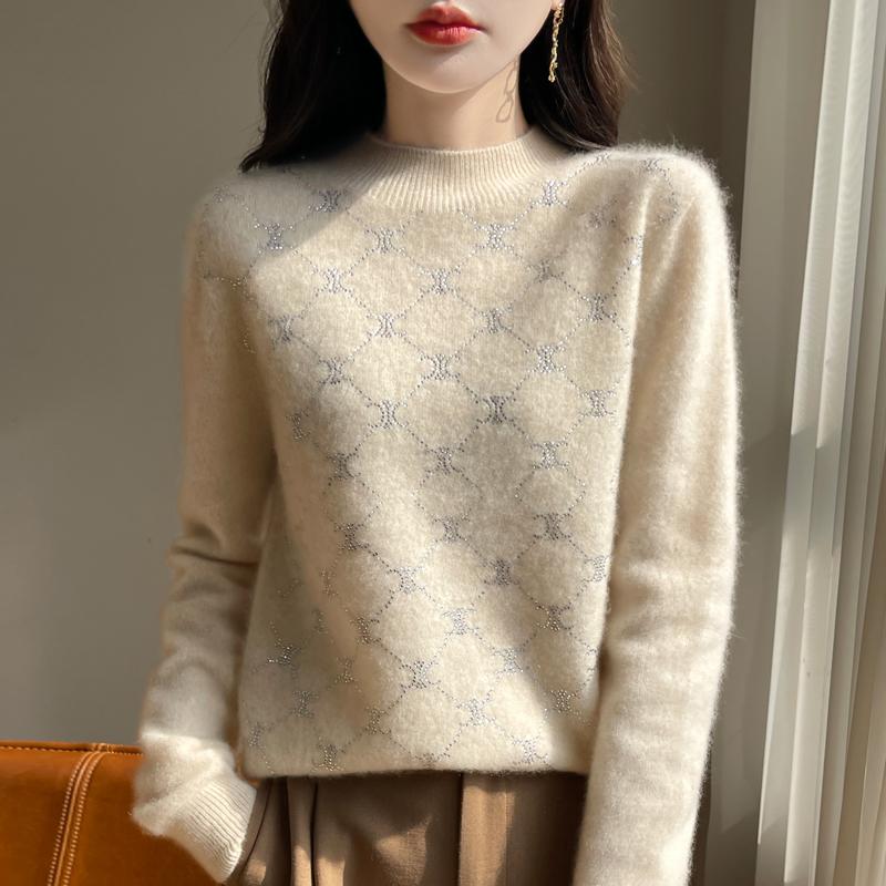 Женский кашемировый свитер Qinghe Cashmere 30% кашемир 70% шерсть Осень и Зима Пуловер Теплый и Модный
