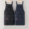 Фартук из мягкого и прочного джинсового кухонного фартука с большими карманами, кухонные принадлежности для шеф-повара, официанта, кафе, магазина, барбекю