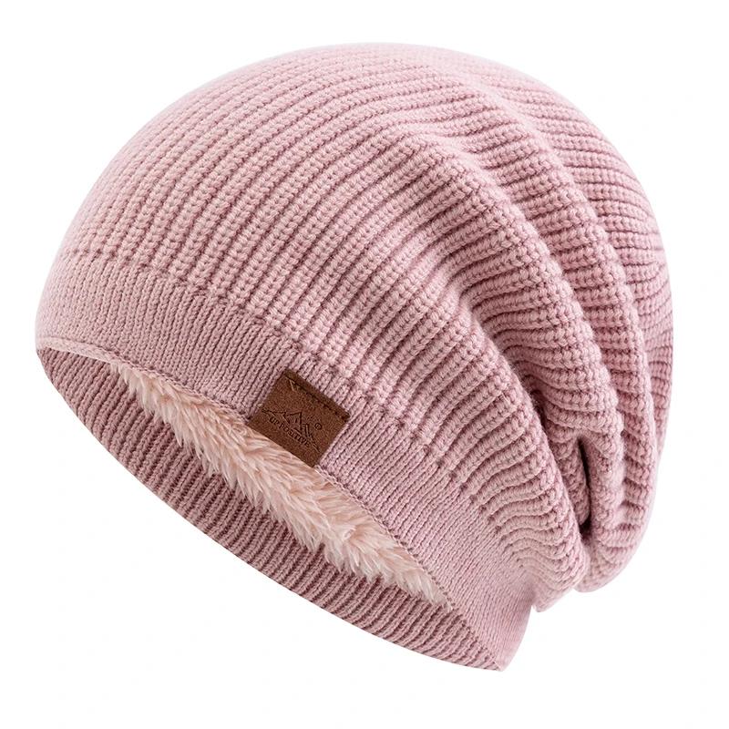 New Women’s Slouchy Beanie Hat, Fleece Lined Thick Knit Winter Hat, Warm Soft Slouch Hat For Couple Daily Outdoor Wear